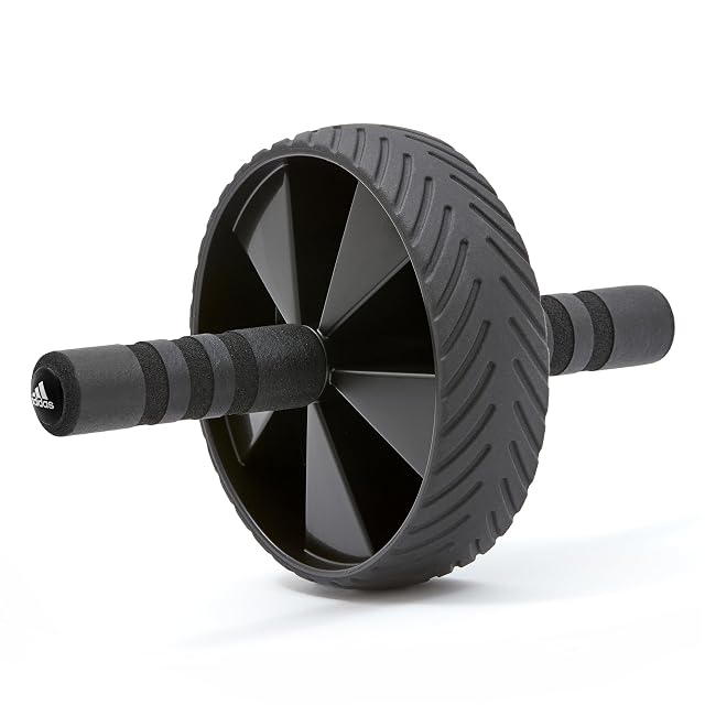 adidas black ab wheel with grey grips