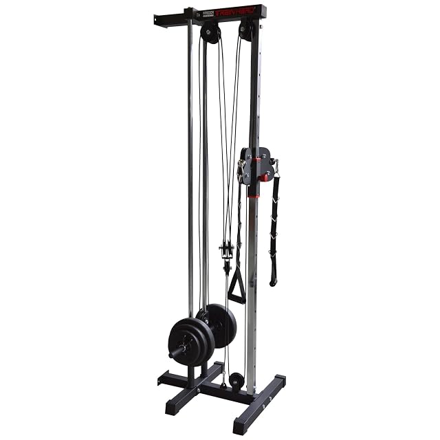 Train Hard wall-mounted cable station in square steel tube with chromed guide rods
