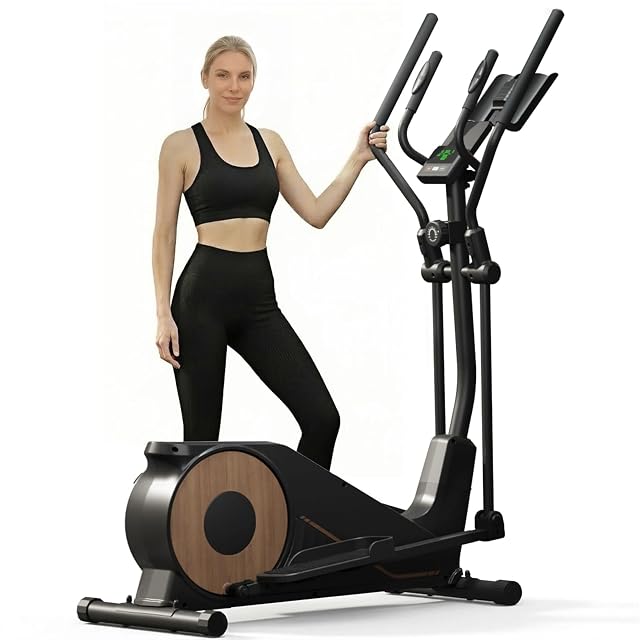 Aeriflo M100 cross trainer with a reinforced steel frame and wide standing base