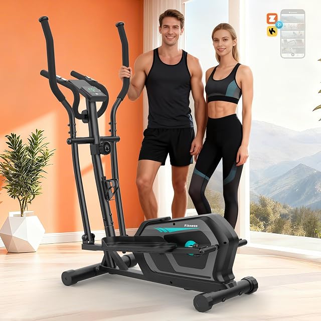 Neezee magnetic cross trainer with LCD monitor, pulse sensors and a bottle holder
