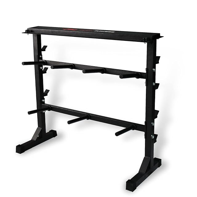 CCLIFE combination weight rack with plate posts and barbell slots
