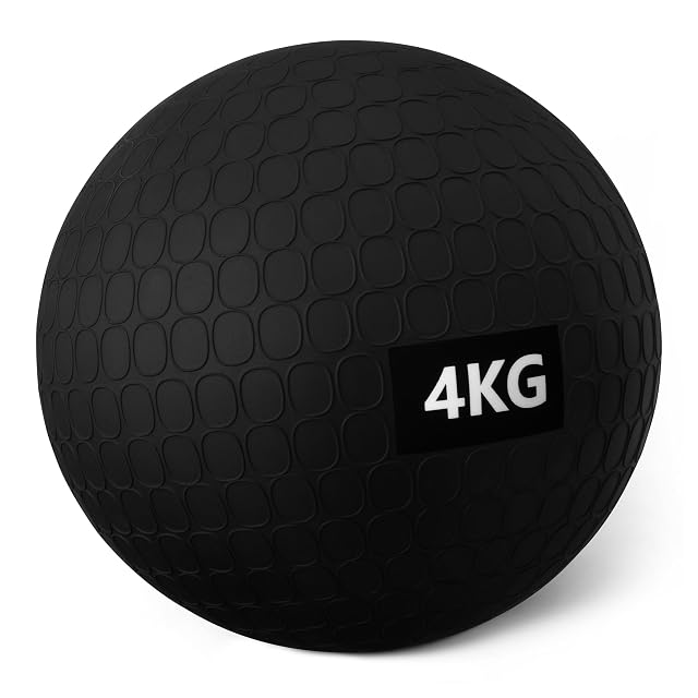 Amazon Basics black 4 kg slam ball with textured non-slip surface