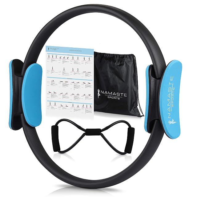 NAMASTE Sports pilates ring with a dual grip and a resistance expander