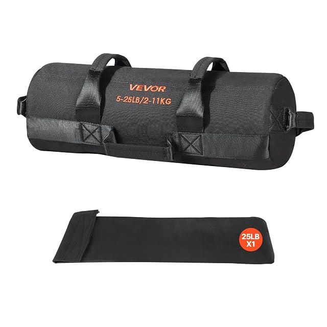 VEVOR black unfilled workout sandbag with handles and YKK zips
