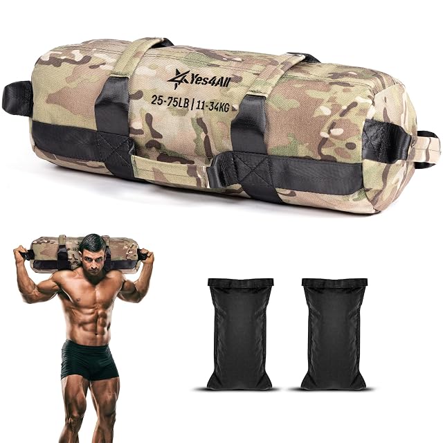 Yes4All camouflage adjustable sandbag with strategically placed handles