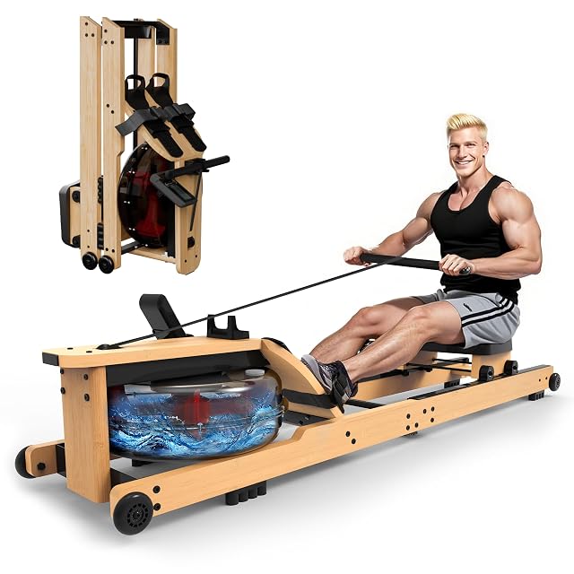 Aeriflo W100 water rowing machine with an FSC-certified bamboo frame