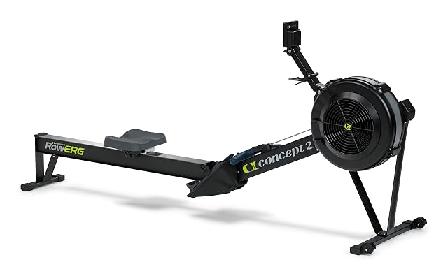 Concept2 RowErg Model D air rowing machine in black with a PM5 monitor