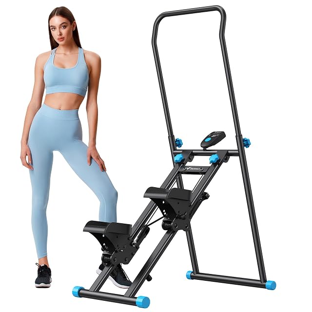 MERACH MR-2448 vertical stair climber with handlebar and adjustable foot pedals