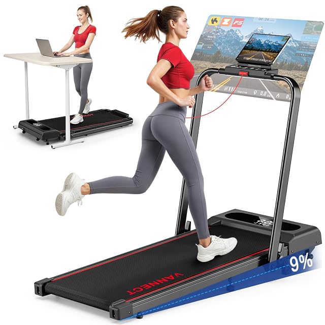 vannect X390 folding treadmill with LED display and magnetic remote control